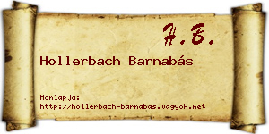 Hollerbach Barnabás névjegykártya
