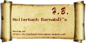 Hollerbach Barnabás névjegykártya